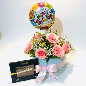 Caixa de Rosas Parabéns
